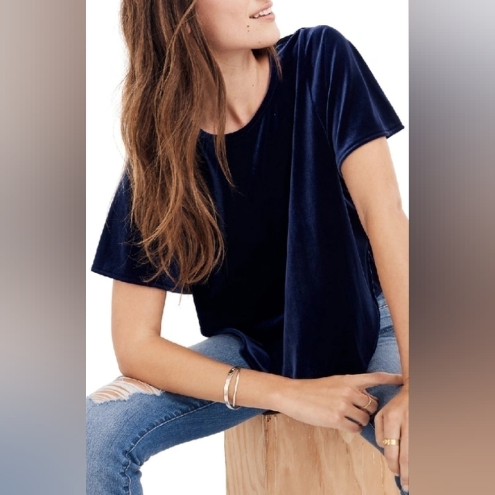 Madewell Velvet Butterfly Top - Picture 2 of 7
